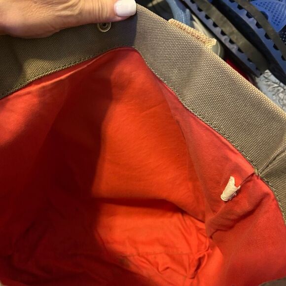 J. Crew Olive Green Canvas Tote canvas Bag boho gothic grunge army hippie camp - Picture 8 of 8